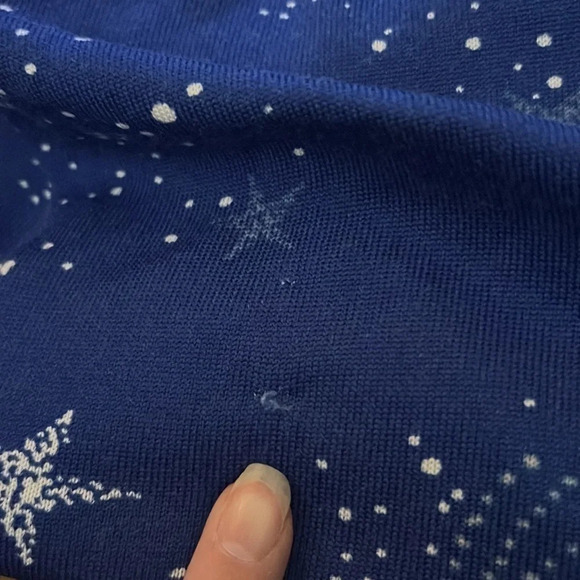 Secret Treasures Blue Top Silver Text Dreamer Stars Sky Sleep Long Sleeves Soft - Picture 8 of 9